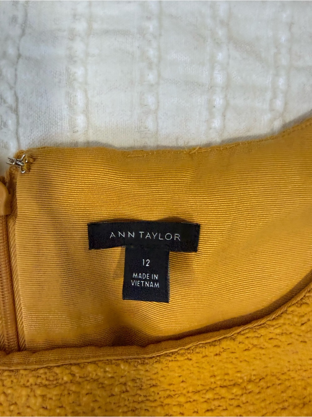 Ann Taylor Mustard Yellow Sheath Dress with Pocket Flaps - Picture 2 of 2